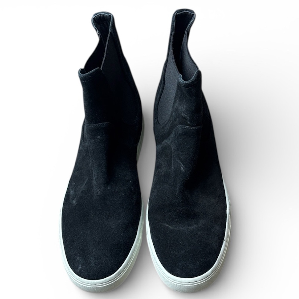 Vince Black Suede Women Suede ankle Boots Comfortable Water Repellent Sz 8